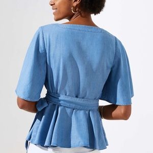 Chambray Wrap Top